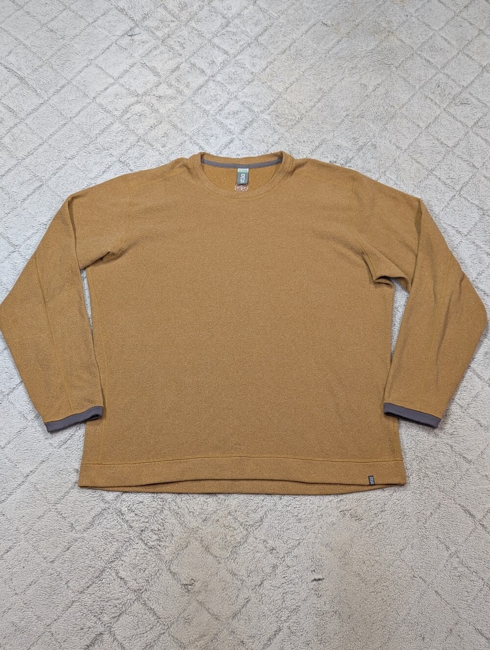 Stio Sweatshirt Mens XXL Brown Gold Turpin Fleece Crew Light Soft Rugged